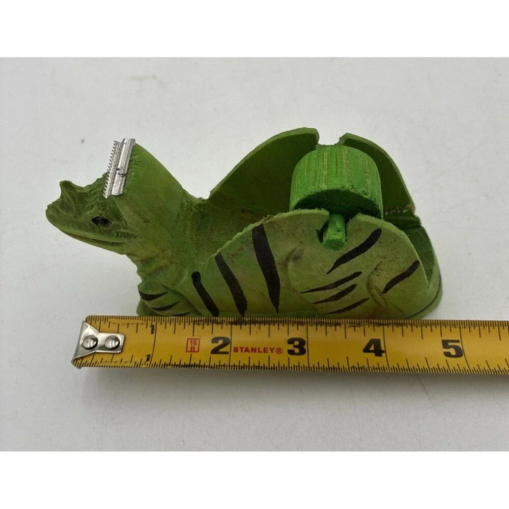 dinosaur head shape Tape Dispenser desk top wood carving